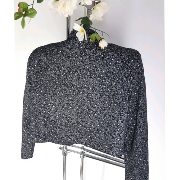 90's-Y2K 🖤Crop Big Shoulder Blazer Jacket - Picture 3 of 7